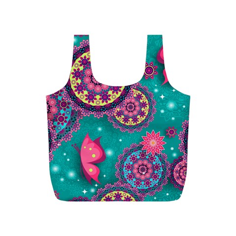 Floral Pattern, Abstract, Colorful, Flow Full Print Recycle Bag (S) from ArtsNow.com Front