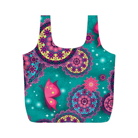 Floral Pattern, Abstract, Colorful, Flow Full Print Recycle Bag (M) from ArtsNow.com Front