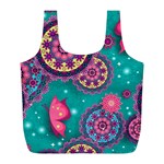 Floral Pattern, Abstract, Colorful, Flow Full Print Recycle Bag (L)