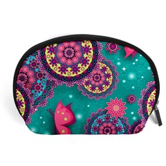 Floral Pattern, Abstract, Colorful, Flow Accessory Pouch (Large) from ArtsNow.com Front