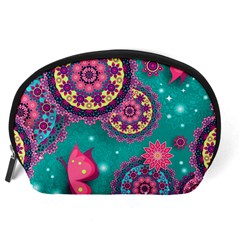 Floral Pattern, Abstract, Colorful, Flow Accessory Pouch (Large) from ArtsNow.com Back