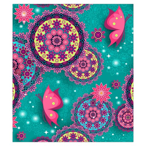 Floral Pattern, Abstract, Colorful, Flow Drawstring Pouch (Small) from ArtsNow.com Front