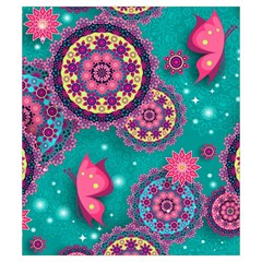 Floral Pattern, Abstract, Colorful, Flow Drawstring Pouch (Small) from ArtsNow.com Back