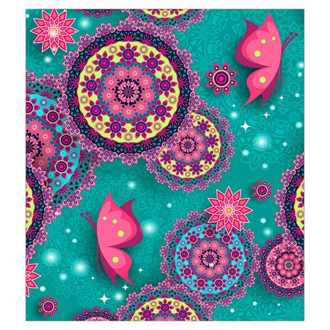 Floral Pattern, Abstract, Colorful, Flow Drawstring Pouch (Medium) from ArtsNow.com Front