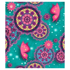 Floral Pattern, Abstract, Colorful, Flow Drawstring Pouch (Medium) from ArtsNow.com Front