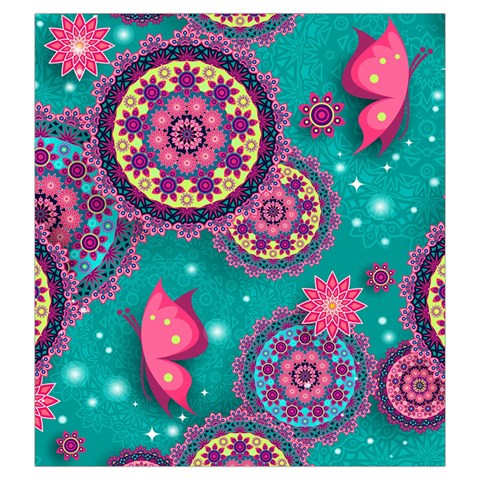 Floral Pattern, Abstract, Colorful, Flow Drawstring Pouch (Large) from ArtsNow.com Front