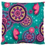 Floral Pattern, Abstract, Colorful, Flow Standard Premium Plush Fleece Cushion Case (One Side)