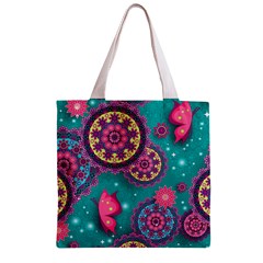 Floral Pattern, Abstract, Colorful, Flow Zipper Grocery Tote Bag from ArtsNow.com Front