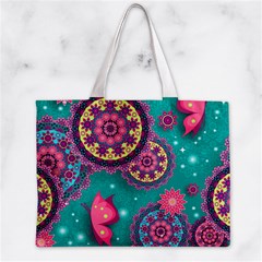 Floral Pattern, Abstract, Colorful, Flow Zipper Mini Tote Bag from ArtsNow.com Front