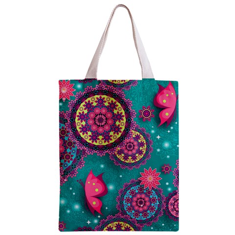 Floral Pattern, Abstract, Colorful, Flow Zipper Classic Tote Bag from ArtsNow.com Front