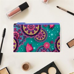 Floral Pattern, Abstract, Colorful, Flow Cosmetic Bag (XS) from ArtsNow.com Front