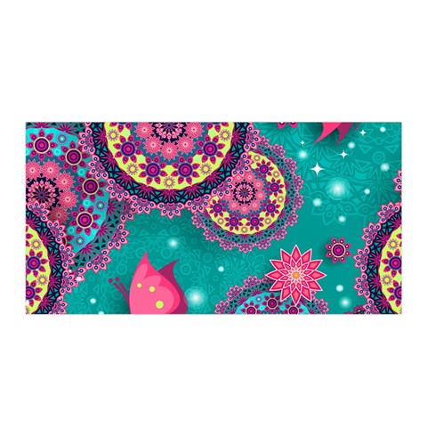 Floral Pattern, Abstract, Colorful, Flow Satin Wrap 35  x 70  from ArtsNow.com Front