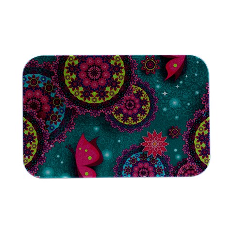 Floral Pattern, Abstract, Colorful, Flow Open Lid Metal Box (Silver)   from ArtsNow.com Front