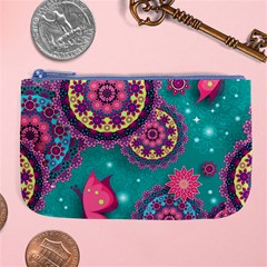 Floral Pattern, Abstract, Colorful, Flow Large Coin Purse from ArtsNow.com Front