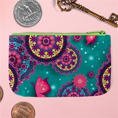 Floral Pattern, Abstract, Colorful, Flow Large Coin Purse from ArtsNow.com Back