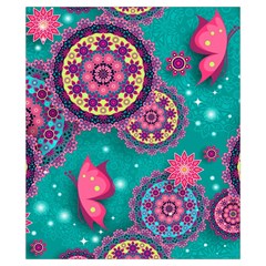 Floral Pattern, Abstract, Colorful, Flow Drawstring Pouch (XS) from ArtsNow.com Front