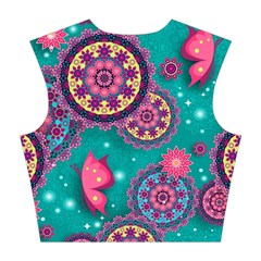 Floral Pattern, Abstract, Colorful, Flow Cotton Crop Top from ArtsNow.com Back