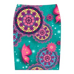 Floral Pattern, Abstract, Colorful, Flow Midi Wrap Pencil Skirt from ArtsNow.com Back