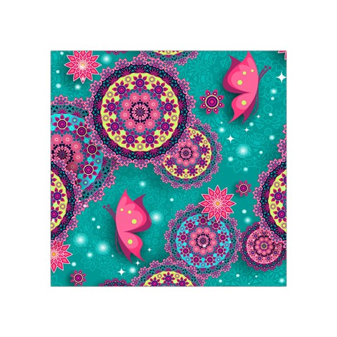 Floral Pattern, Abstract, Colorful, Flow Square Tapestry (Small) from ArtsNow.com Front