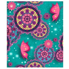 Floral Pattern, Abstract, Colorful, Flow Waist Pouch (Small) from ArtsNow.com Back Strap