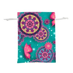 Floral Pattern, Abstract, Colorful, Flow Lightweight Drawstring Pouch (S) from ArtsNow.com Front