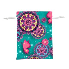 Floral Pattern, Abstract, Colorful, Flow Lightweight Drawstring Pouch (L) from ArtsNow.com Front