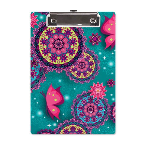 Floral Pattern, Abstract, Colorful, Flow A5 Acrylic Clipboard from ArtsNow.com Front