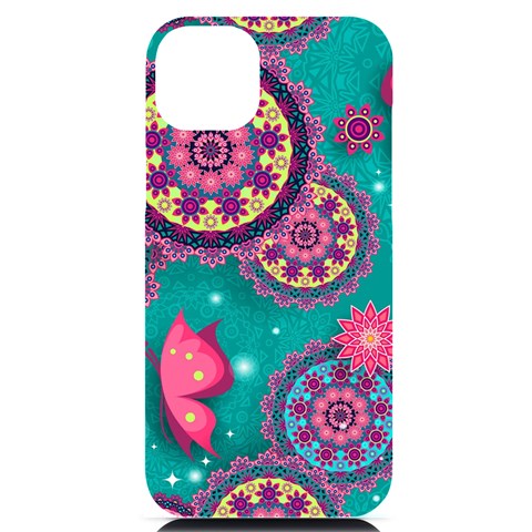 Floral Pattern, Abstract, Colorful, Flow iPhone 14 Plus Black UV Print Case from ArtsNow.com Front