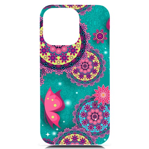 Floral Pattern, Abstract, Colorful, Flow iPhone 14 Pro Max Black UV Print Case from ArtsNow.com Front