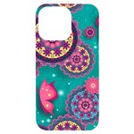 Floral Pattern, Abstract, Colorful, Flow iPhone 14 Pro Max Black UV Print Case