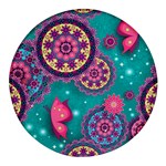 Floral Pattern, Abstract, Colorful, Flow Round Glass Fridge Magnet (4 pack)