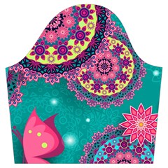 Floral Pattern, Abstract, Colorful, Flow Trumpet Sleeve Cropped Top from ArtsNow.com Sleeve Right