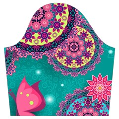 Floral Pattern, Abstract, Colorful, Flow Trumpet Sleeve Cropped Top from ArtsNow.com Sleeve Left