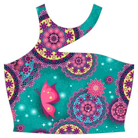 Floral Pattern, Abstract, Colorful, Flow Cut Out Top from ArtsNow.com Front