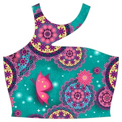 Floral Pattern, Abstract, Colorful, Flow Cut Out Top from ArtsNow.com Front