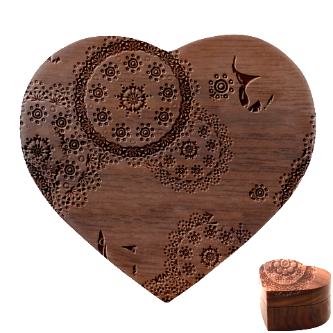 Floral Pattern, Abstract, Colorful, Flow Heart Wood Jewelry Box from ArtsNow.com Front