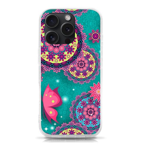 Floral Pattern, Abstract, Colorful, Flow iPhone 15 Pro TPU UV Print Case from ArtsNow.com Front