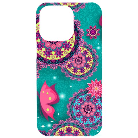 Floral Pattern, Abstract, Colorful, Flow iPhone 15 Pro Max Black UV Print PC Hardshell Case from ArtsNow.com Front