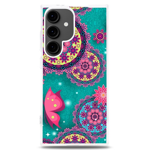 Floral Pattern, Abstract, Colorful, Flow Samsung Galaxy S24 Plus 6.7 Inch TPU UV Case from ArtsNow.com Front