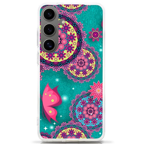 Floral Pattern, Abstract, Colorful, Flow Samsung Galaxy S24 Ultra 6.9 Inch TPU UV Case from ArtsNow.com Front