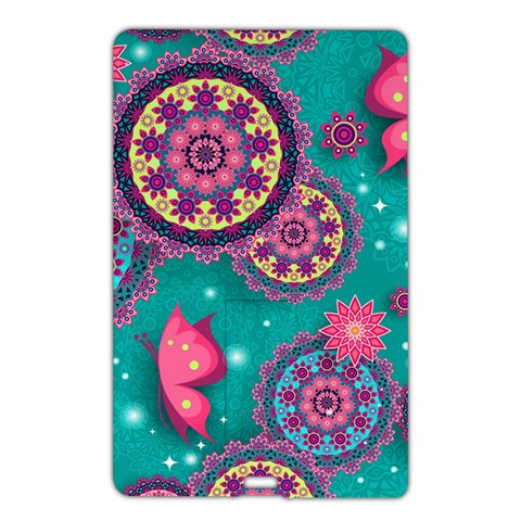 Floral Pattern, Abstract, Colorful, Flow Name Card Style USB Flash Drive from ArtsNow.com Front