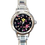 Foliage Pattern, Adorable Beautiful Round Italian Charm Watch