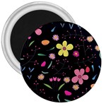 Foliage Pattern, Adorable Beautiful 3  Magnets