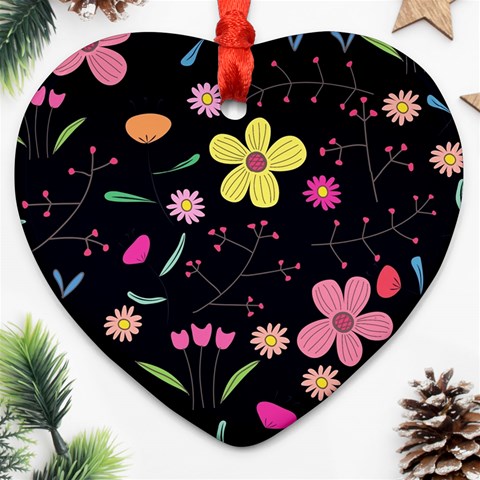 Foliage Pattern, Adorable Beautiful Ornament (Heart) from ArtsNow.com Front