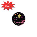 Foliage Pattern, Adorable Beautiful 1  Mini Magnet (10 pack) 