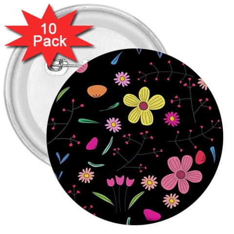 Foliage Pattern, Adorable Beautiful 3  Buttons (10 pack)  from ArtsNow.com Front