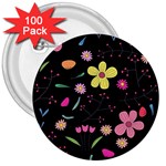 Foliage Pattern, Adorable Beautiful 3  Buttons (100 pack) 