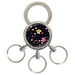 Foliage Pattern, Adorable Beautiful 3-Ring Key Chain