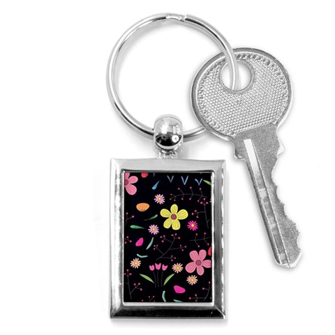 Foliage Pattern, Adorable Beautiful Key Chain (Rectangle) from ArtsNow.com Front