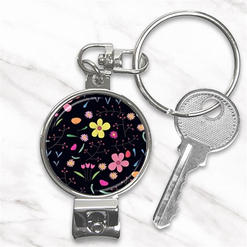 Foliage Pattern, Adorable Beautiful Nail Clippers Key Chain from ArtsNow.com Front